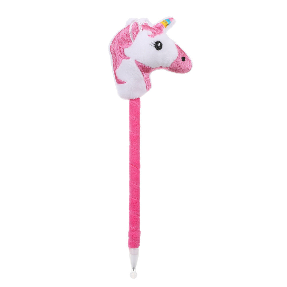 Wholesale Plastic Unicorn Cartoon Plush Ballpoint Pen